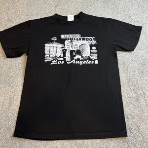 Los Angeles California Shirt Mens Medium Black Shaka Wear Hollywood Pantages Tee